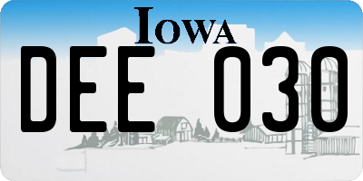 IA license plate DEE030