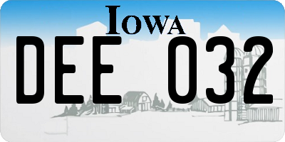 IA license plate DEE032