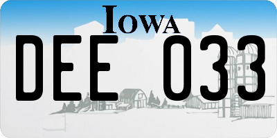 IA license plate DEE033
