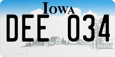 IA license plate DEE034