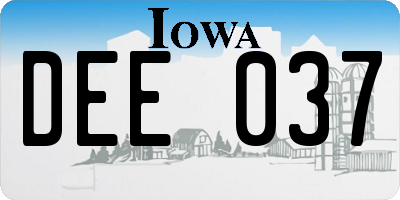 IA license plate DEE037
