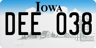 IA license plate DEE038