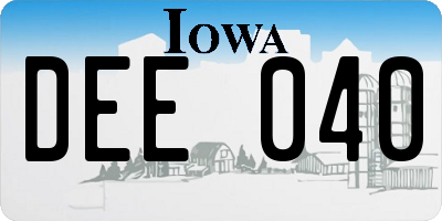 IA license plate DEE040