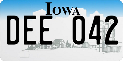 IA license plate DEE042