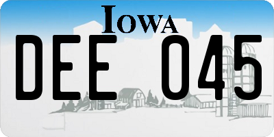 IA license plate DEE045