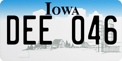 IA license plate DEE046