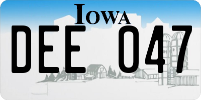 IA license plate DEE047