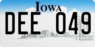 IA license plate DEE049