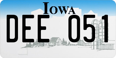 IA license plate DEE051