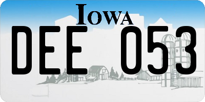 IA license plate DEE053