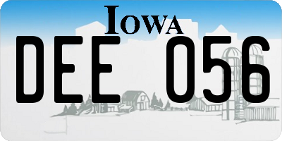 IA license plate DEE056