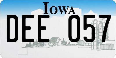 IA license plate DEE057