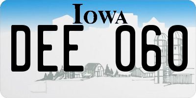 IA license plate DEE060