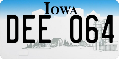 IA license plate DEE064