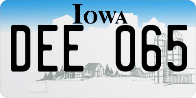 IA license plate DEE065