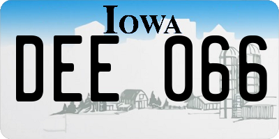 IA license plate DEE066