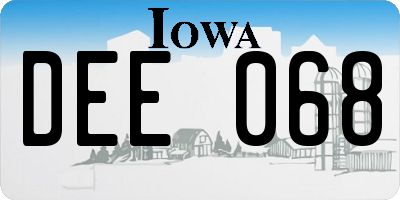IA license plate DEE068