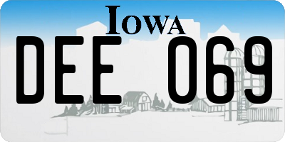 IA license plate DEE069