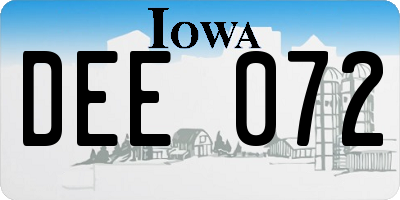 IA license plate DEE072