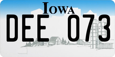 IA license plate DEE073