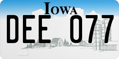IA license plate DEE077