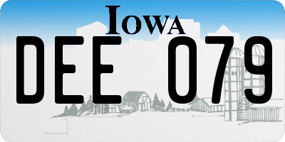 IA license plate DEE079