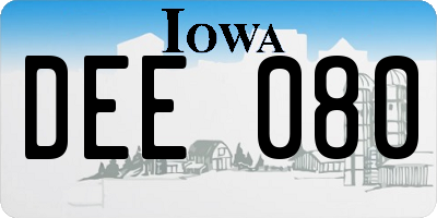 IA license plate DEE080