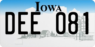 IA license plate DEE081