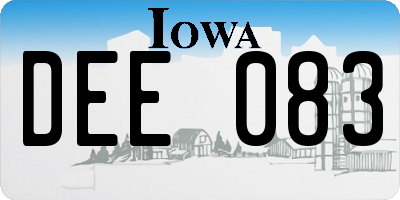 IA license plate DEE083