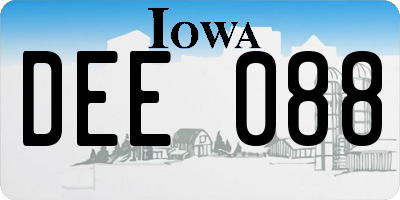 IA license plate DEE088