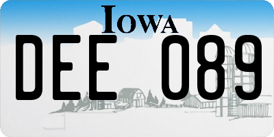 IA license plate DEE089