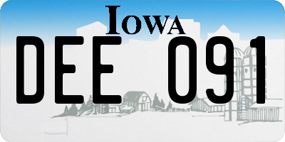 IA license plate DEE091