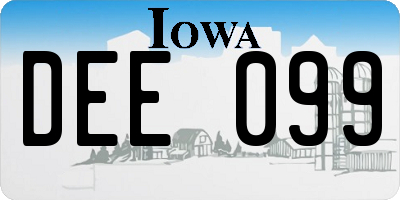 IA license plate DEE099