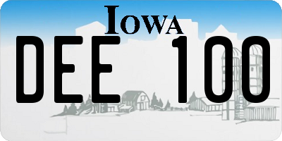 IA license plate DEE100