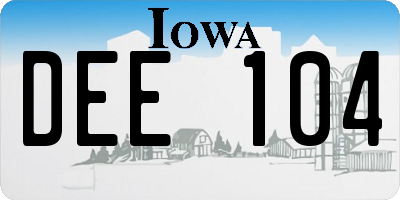 IA license plate DEE104