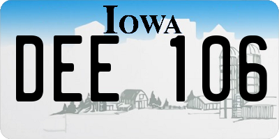 IA license plate DEE106