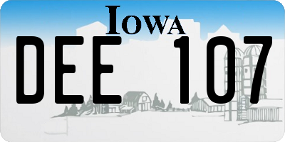 IA license plate DEE107