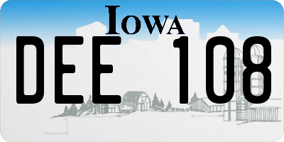 IA license plate DEE108
