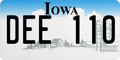 IA license plate DEE110