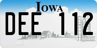 IA license plate DEE112