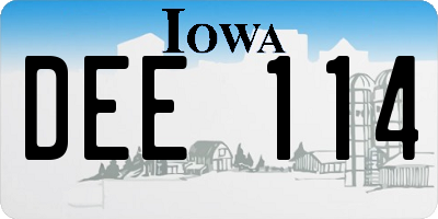 IA license plate DEE114