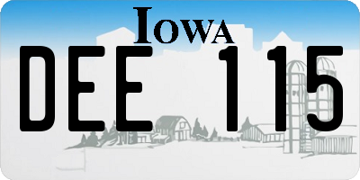 IA license plate DEE115