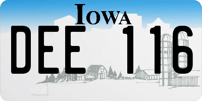 IA license plate DEE116
