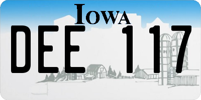 IA license plate DEE117