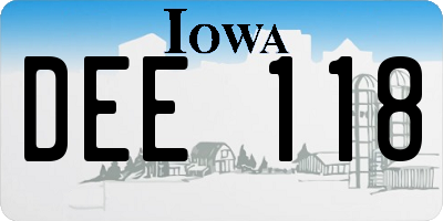 IA license plate DEE118