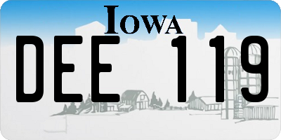 IA license plate DEE119