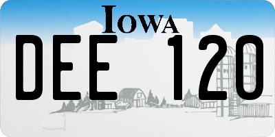 IA license plate DEE120