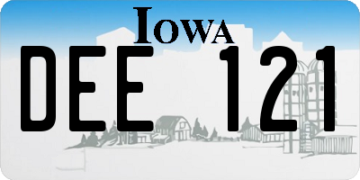 IA license plate DEE121