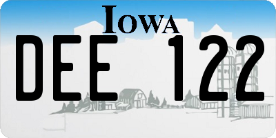 IA license plate DEE122