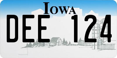 IA license plate DEE124